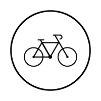 Ikona roweru, jednej z atrakcji dostępnej w okolicy Folwarku Minikowo 62.